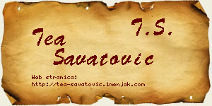 Tea Savatović vizit kartica